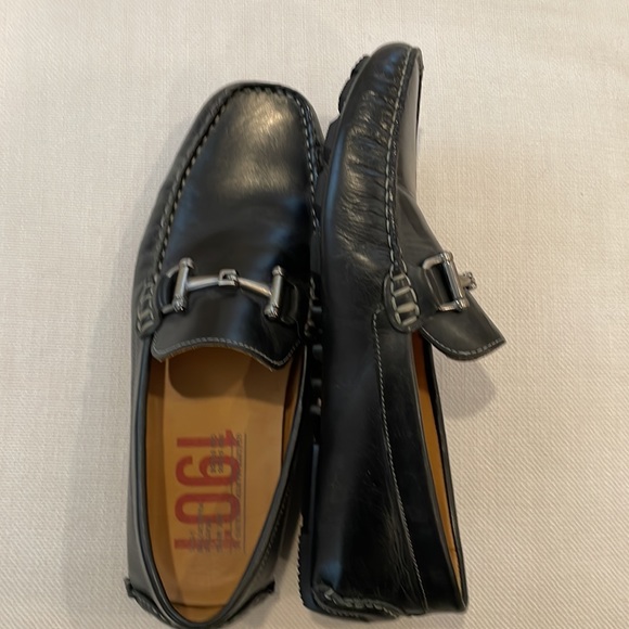 1901 Black Leather Loafers Size 10 - Picture 3 of 4